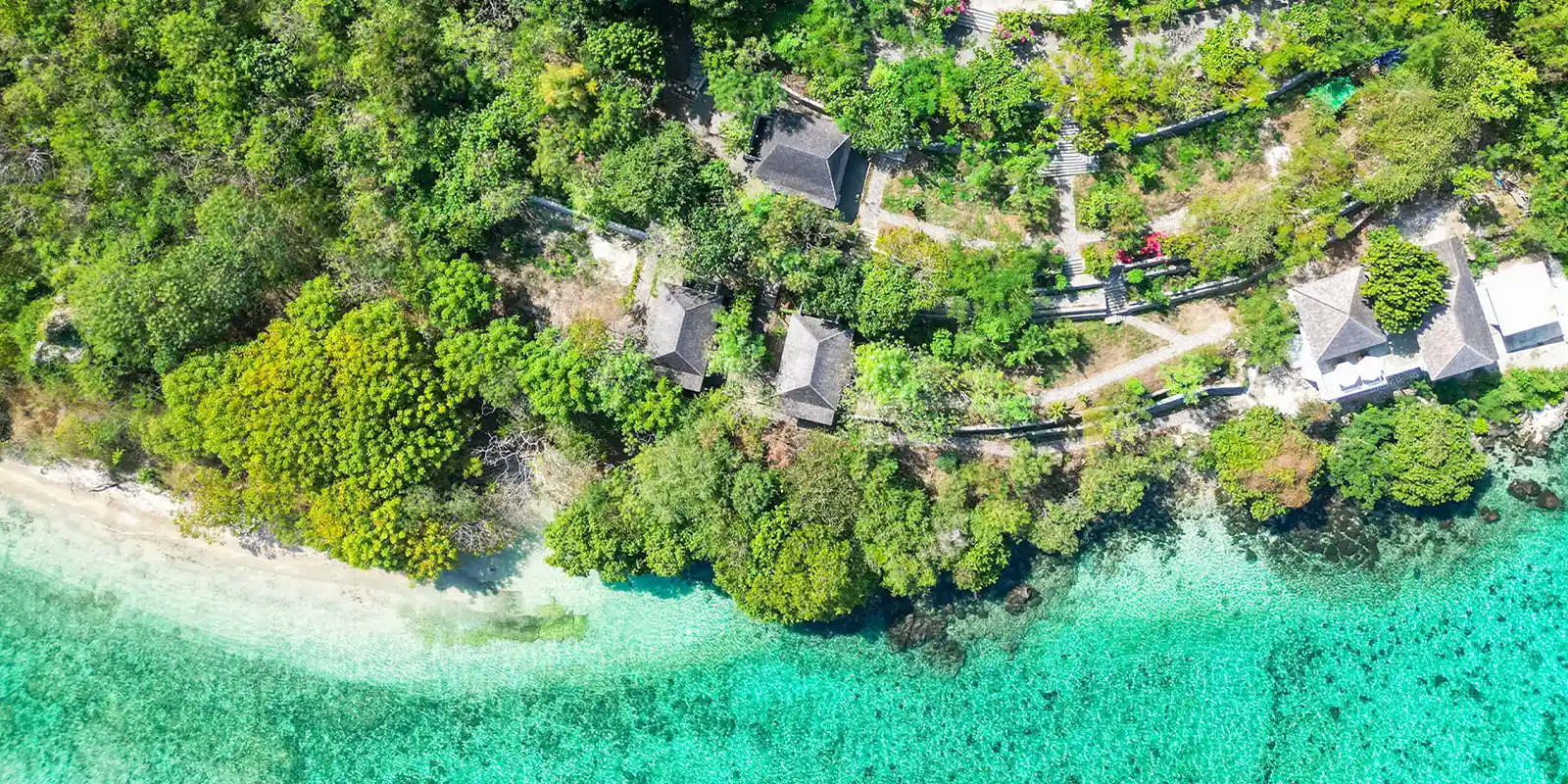 Aerial view of Alor Tanapi Dive Resort.