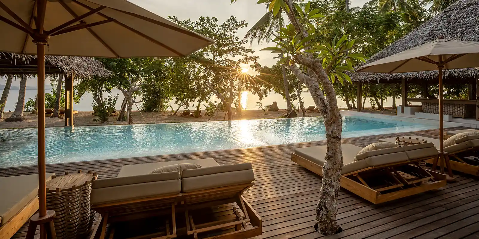 Swimming pool at Coral Eye Resort in Bangka Archipelago, Indonesia