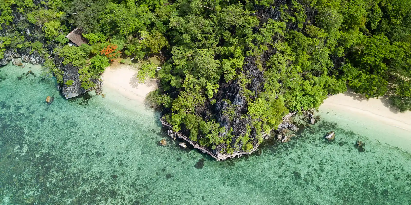 Aerial of Sangat Island Resort in the Philippines