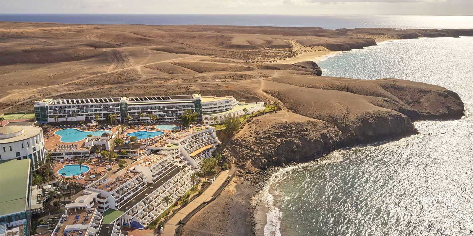 Aerial of Sandos Papagayo Beach Resort in Lanzarote