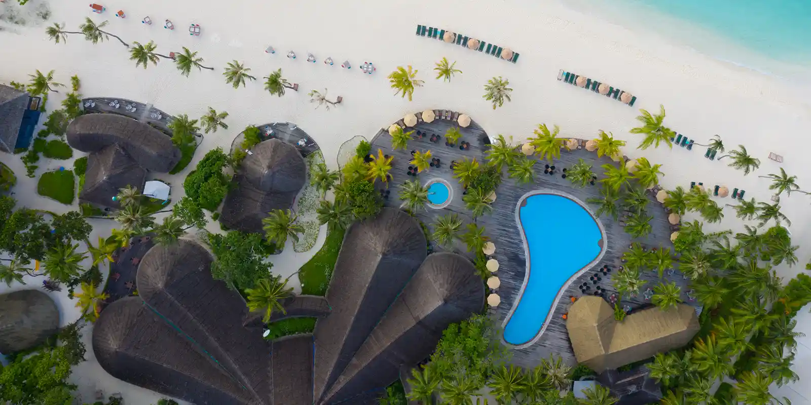 Aerial of Kuredu Resort & Spa in the Maldives