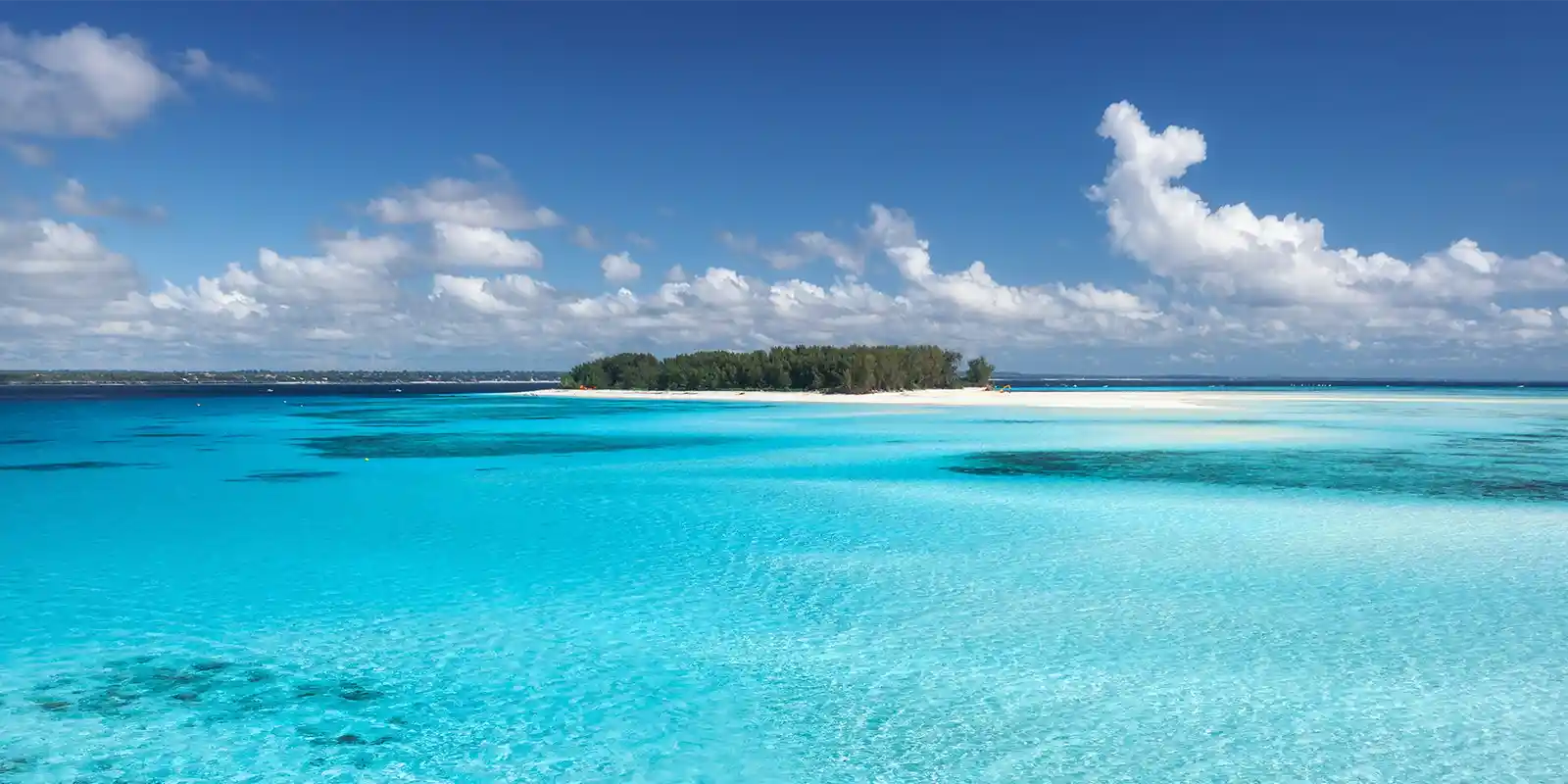 Aerial of Mnemba Island in Zanzibar, Tanzania