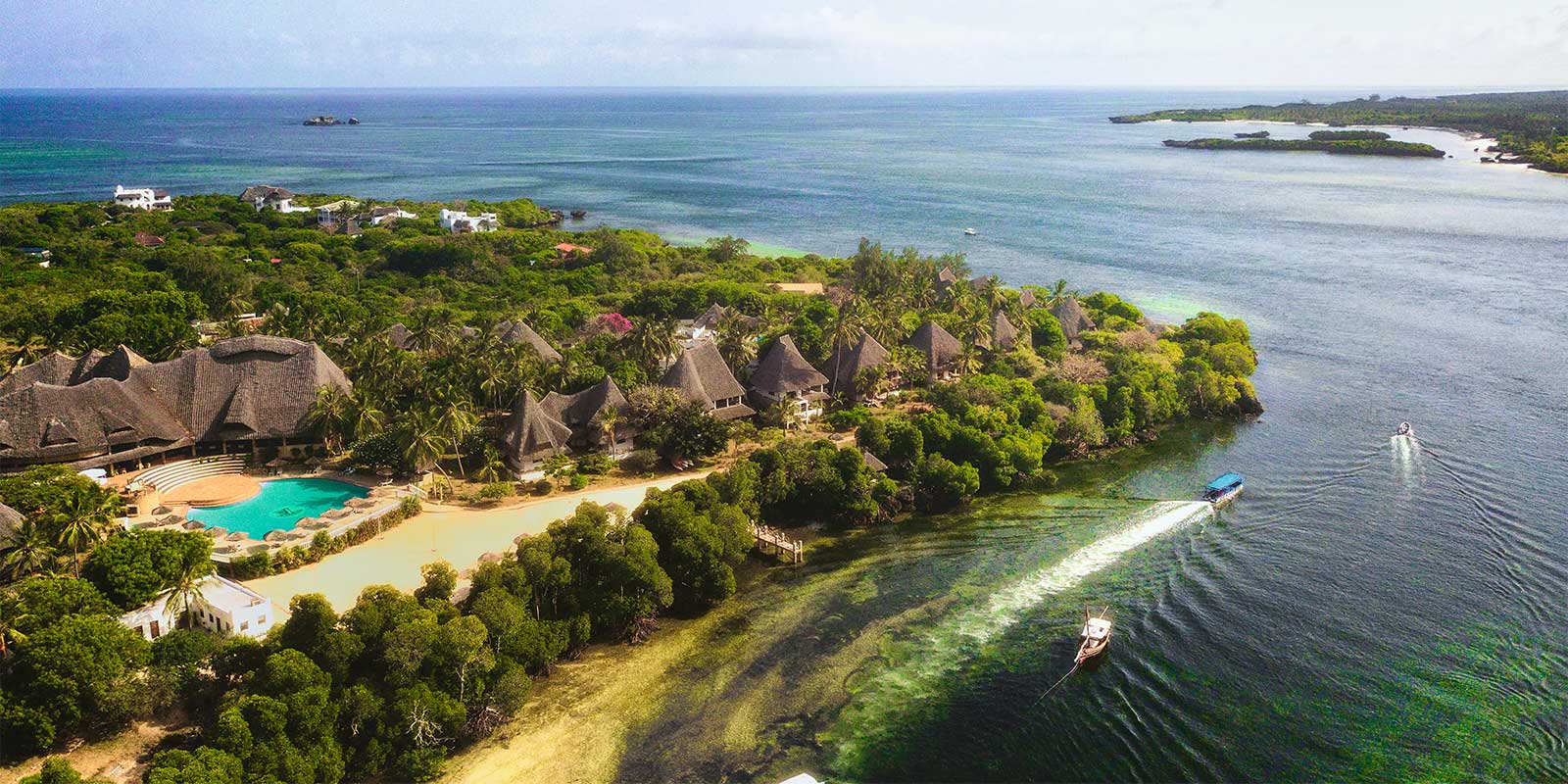 Aerial of Temple Point in Watamu, Kenya