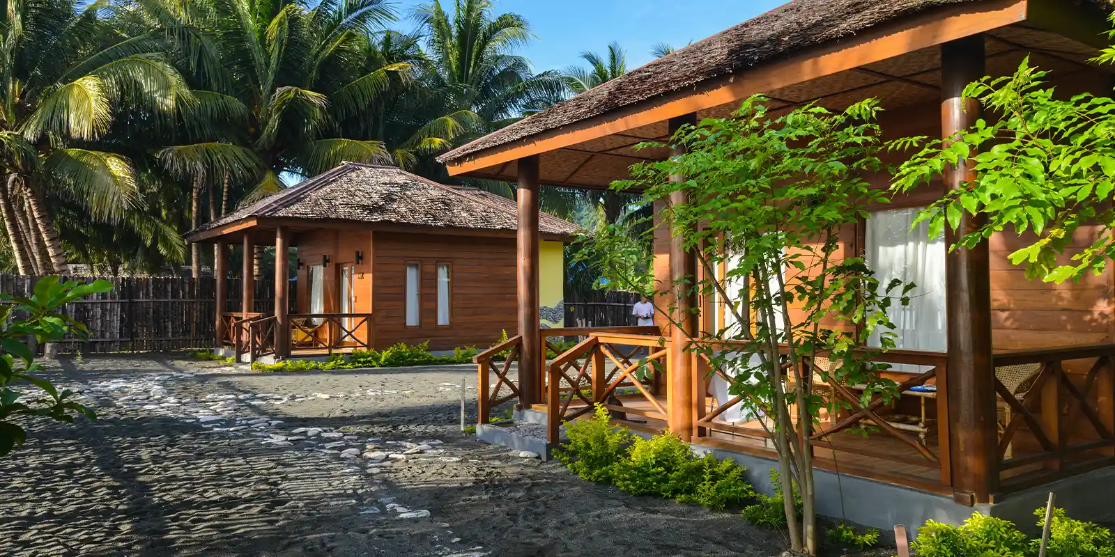 External view of a bungalow at Tompotika Dive Lodge, Indonesia.