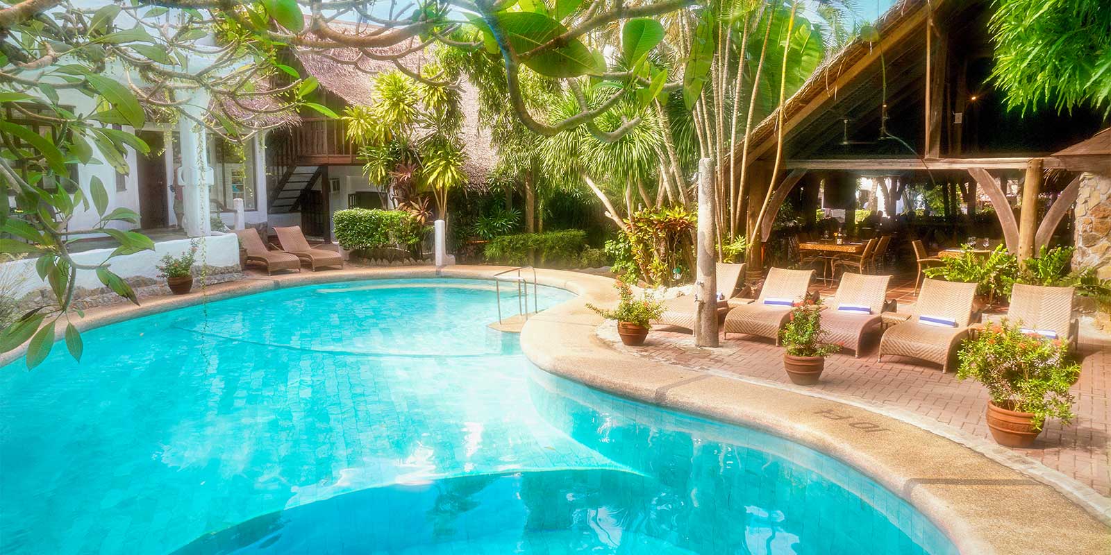 Swimming pool at Atlantis Dive Resort in Puerto Galera, the Philippines