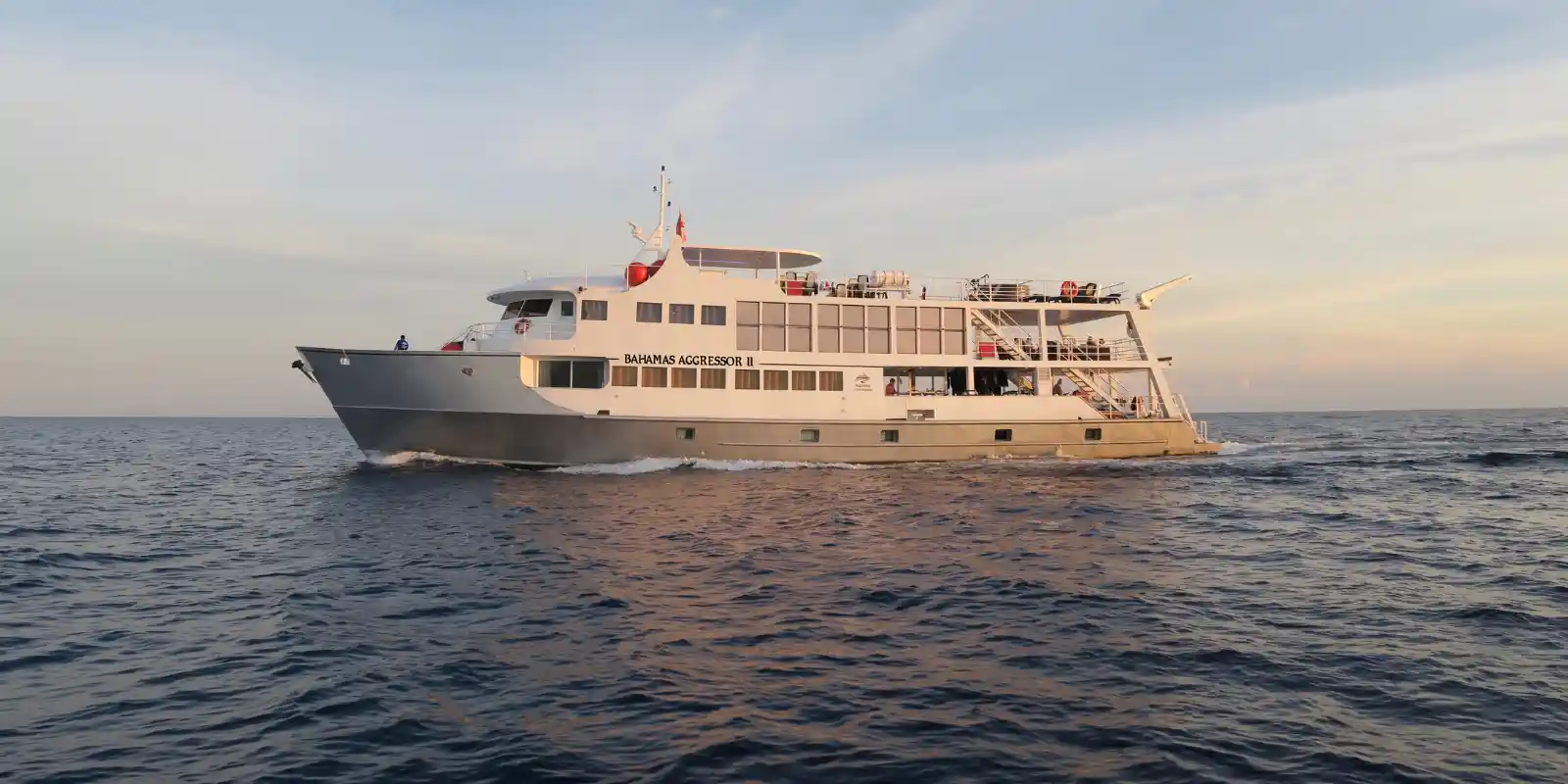 View of the Aggressor II from the water.