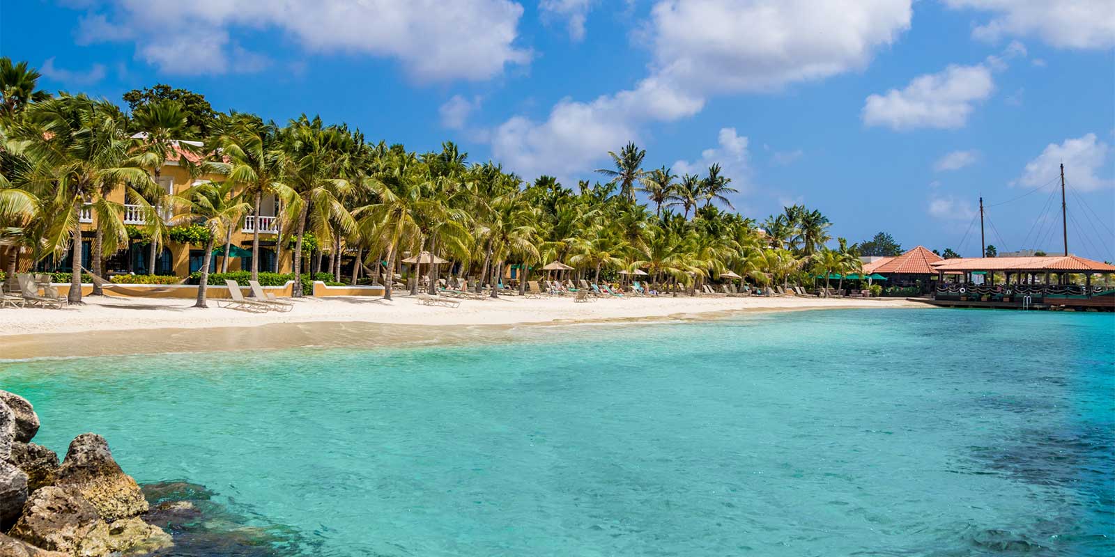 Private beach at Harbour Village Beach Club in Bonaire