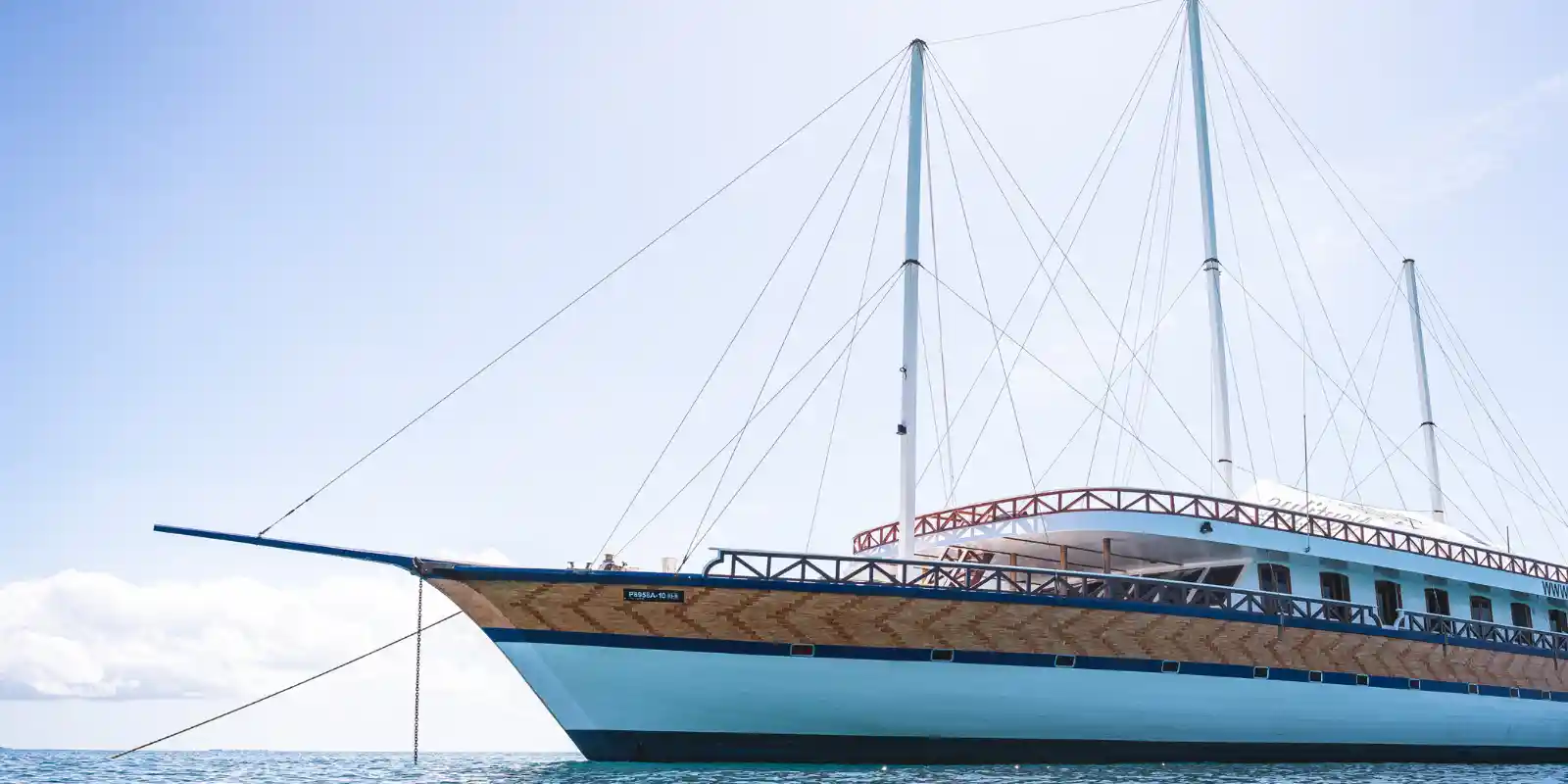 View of Nautilus Two, liveaboard vessel in the Central Atolls, Maldives, Indonesia.