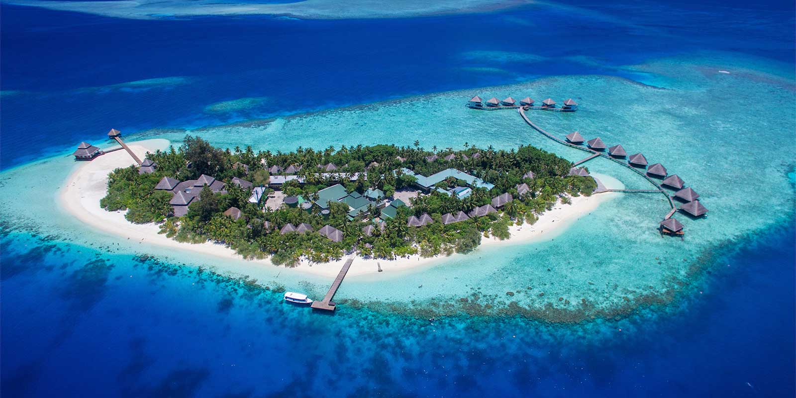 Aerial of Adaaran Club Rannahli in the Maldives