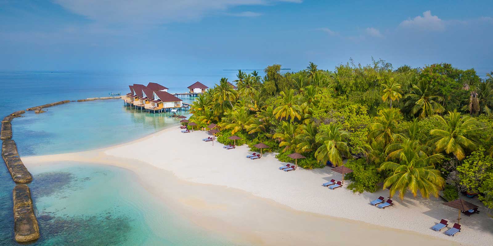 Aerial shot of Ellaidho Maldives by Cinnamon Resort