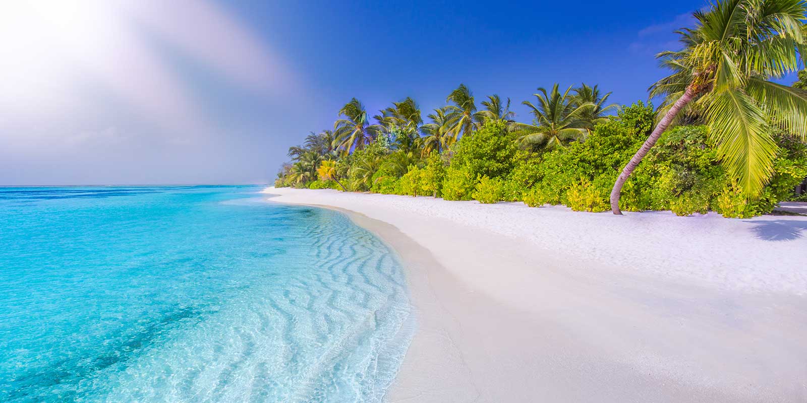 Tropical beach scene in the Maldives