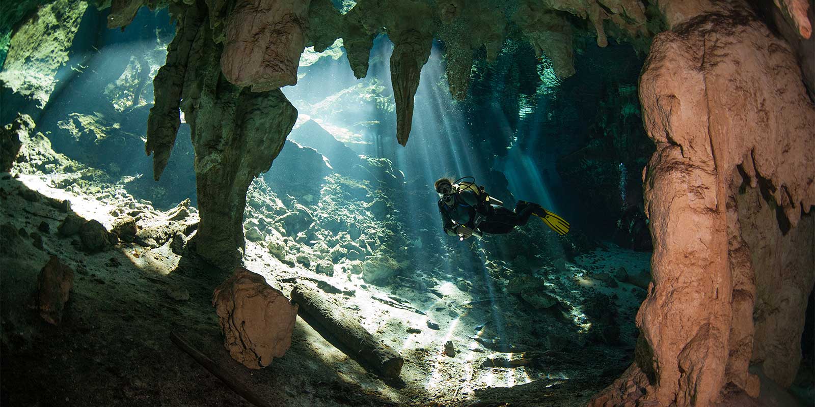 Diver in the Cenotes, Mexico
