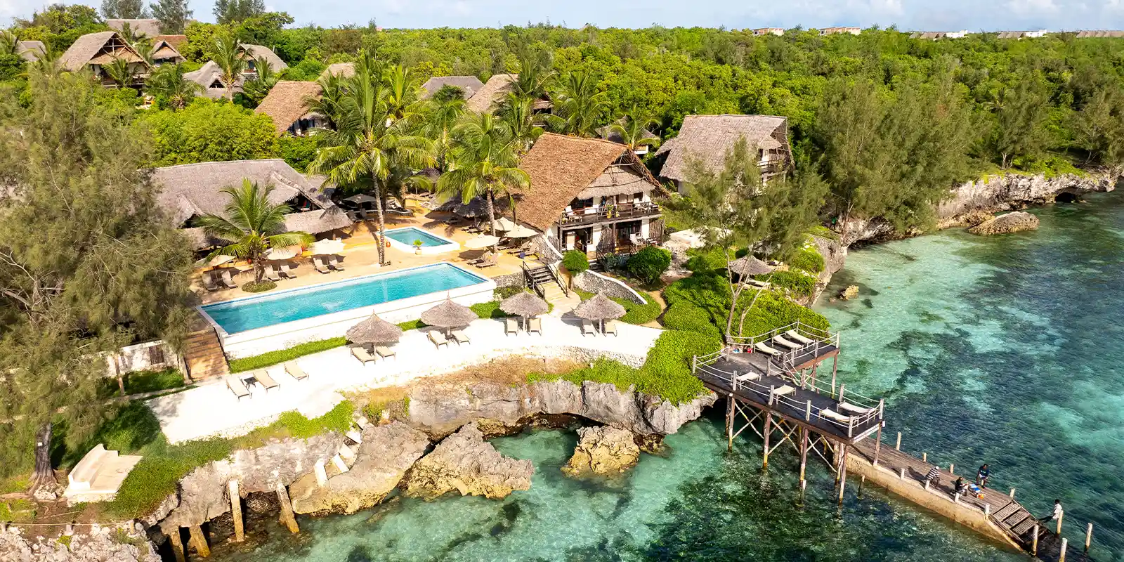 Aerial view of Sunshine Marine Lodge, Zanzibar, Tanzania.