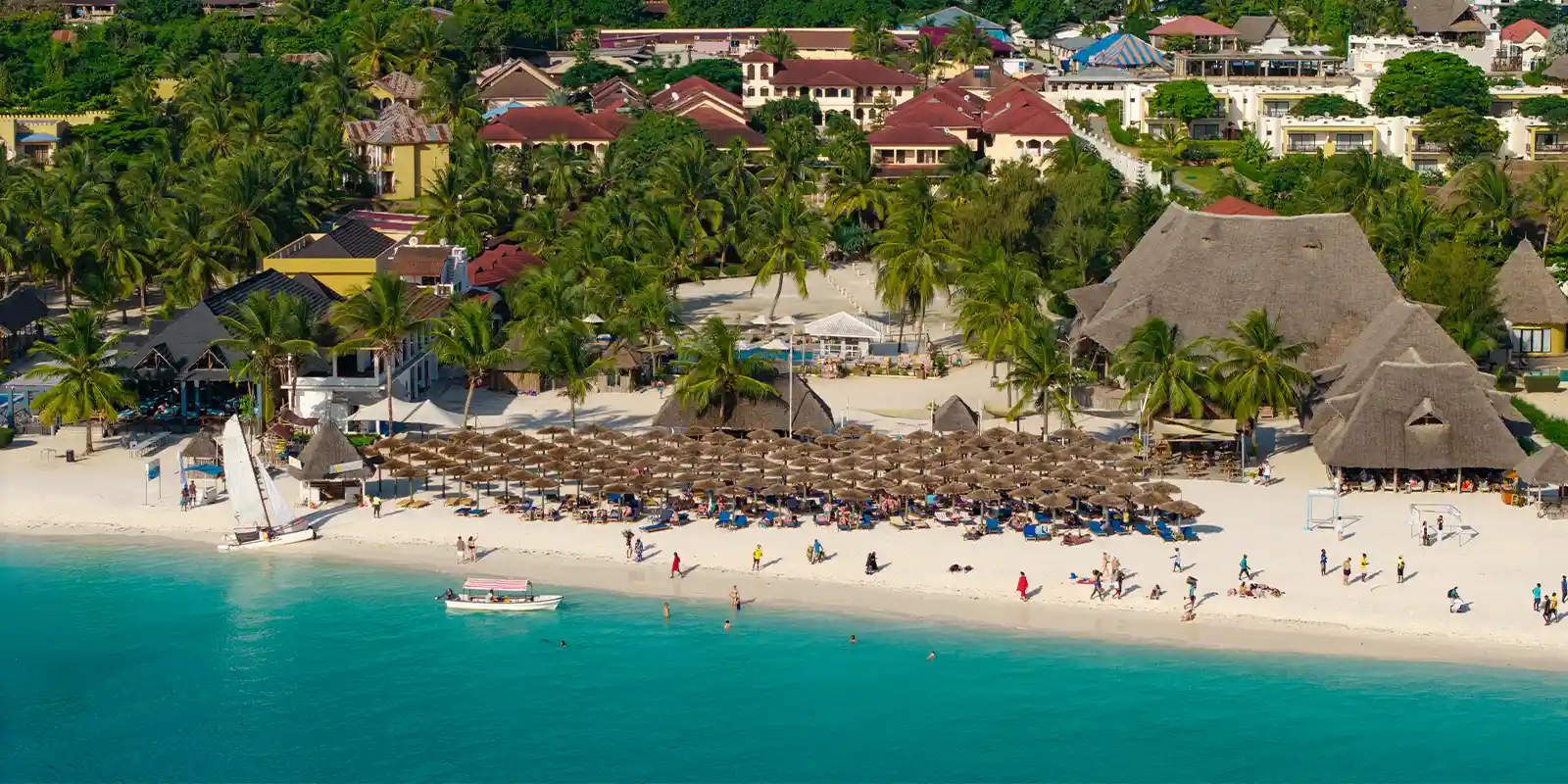 Aerial view of Kendwa Rocks Beach Hotel, Zanzibar