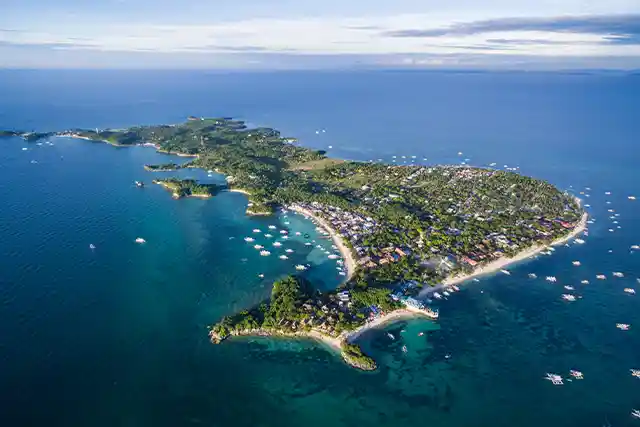 Aerial of Malapascua in the Philippines