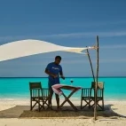 Dinner on a sandbank at Pole Pole Lodge in Tanzania