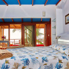 An ocean view room at the Casa de Marita in the Galapagos.