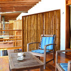 An ocean view balcony at the Casa de Marita in the Galapagos.