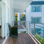 A balcony at the Ikala Hotel in the Galapagos.