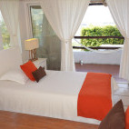 An ocean front room at Casa Opuntia in the Galapagos. 