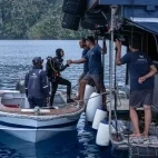 Speedboat from Amira liveaboard in Indonesia