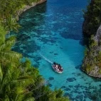 Speedboat from Amira liveaboard in Indonesia