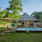 Pool villa at Coral Eye Resort in Bangka Archipelago, Indonesia