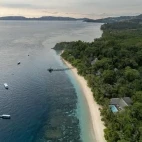 Aerial of Coral Eye Resort in Bangka Archipelago, Indonesia