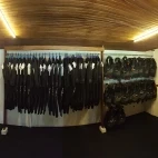 Rental equipment room at Dive into Lembeh in Indonesia