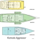 View of the deck plan on Komodo Aggressor, Indonesia.