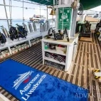 View of the dive deck on Komodo Aggressor, Indonesia.