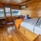 A double balcony suite room on Komodo Aggressor, Indonesia.