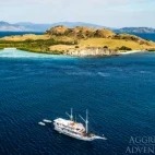 Aerial view of Komodo Aggressor, Indonesia.