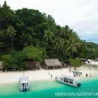 View of a beach in Raja Ampat, Indonesia.