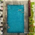 Aerial view of the pool at Meridian Adventure Dive Resort, Raja Ampat.