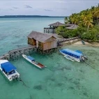Jetty at Nabucco Island Resort, Indonesia.