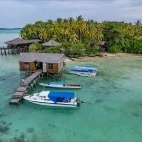 Jetty at Nabucco Island Resort, Indonesia.