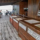 Rinse tanks at Nabucco Island Resort, Indonesia.