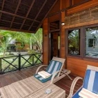 Garden room terrace at Nabucco Island Resort, Indonesia.