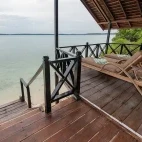 Sea view room terrace at Nabucco Island Resort, Indonesia.