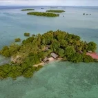 Aerial of Nabucco Island Resort, Indonesia.