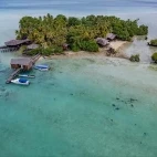 Aerial of Nabucco Island Resort, Indonesia.