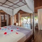 Beach bungalow at Nunukan Island Resort. Indonesia.