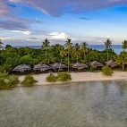 Aerial of Nunukan Island Resort. Indonesia.