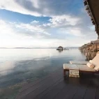 Deluxe bungalow balcony at Papua Paradise Eco Resort in Raja Ampat, Indonesia
