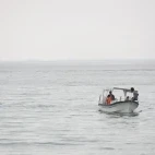 Speedboat at Pondok Baruna Garden in Nusa Lembongan, Indonesia