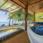 Plunge pool at the luxury garden view villa at Siladen Resort & Spa in Indonesia