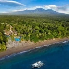 Aerial of Atmosphere Resort & Spa. Holiday accommodation in Dauin, Philippines