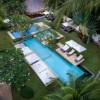 Aerial of the family fun & infinity pool at Atmosphere Resort & Spa. Holiday accommodation in Dauin, Philippines