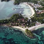 Aerial view of Malapascua Island in the Philippines.